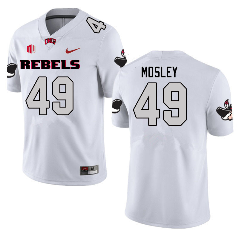 Men #49 Tim Mosley UNLV Rebels College Football Jerseys Sale-White - Click Image to Close